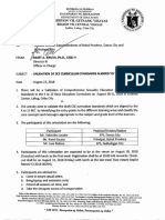 Validation of Sce Curriculum Standards Aligned To The K To 12 Bec - Ictu Depedrvii