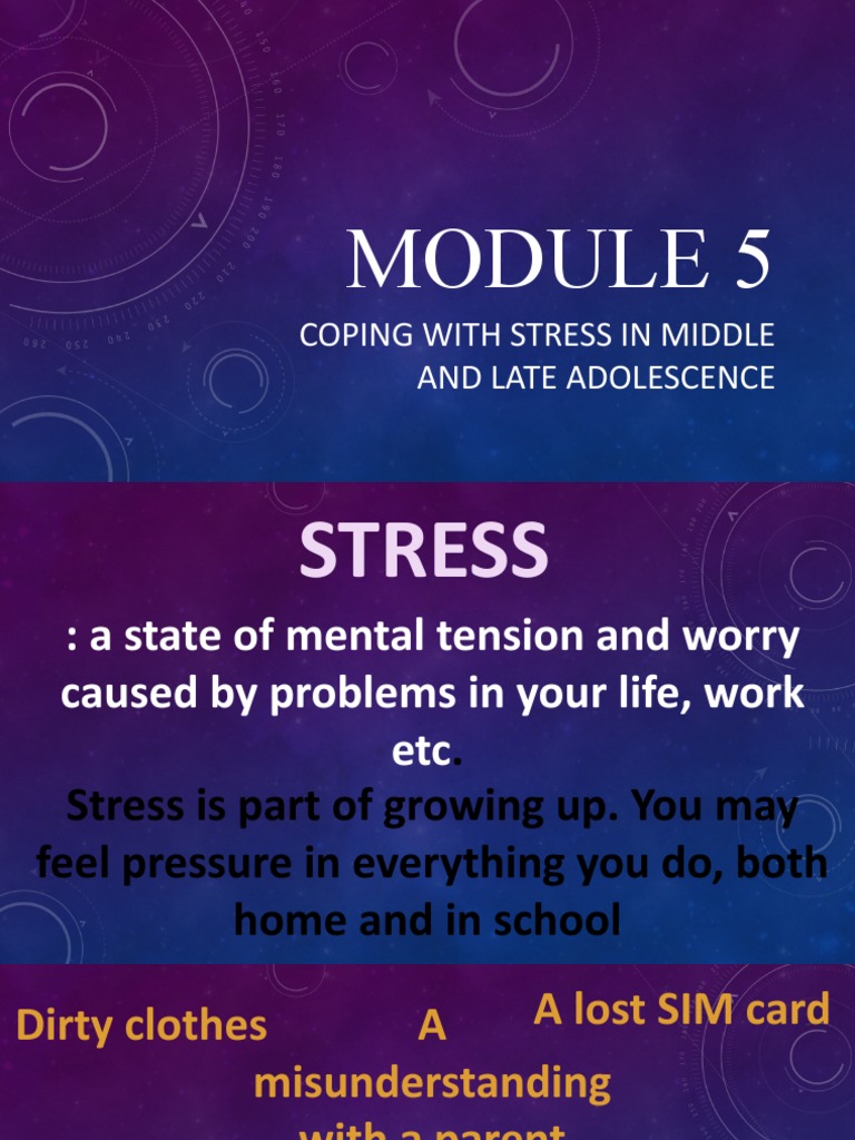 Module 5 Coping With Stress in Middle and Late Adolescence | PDF | Time ...