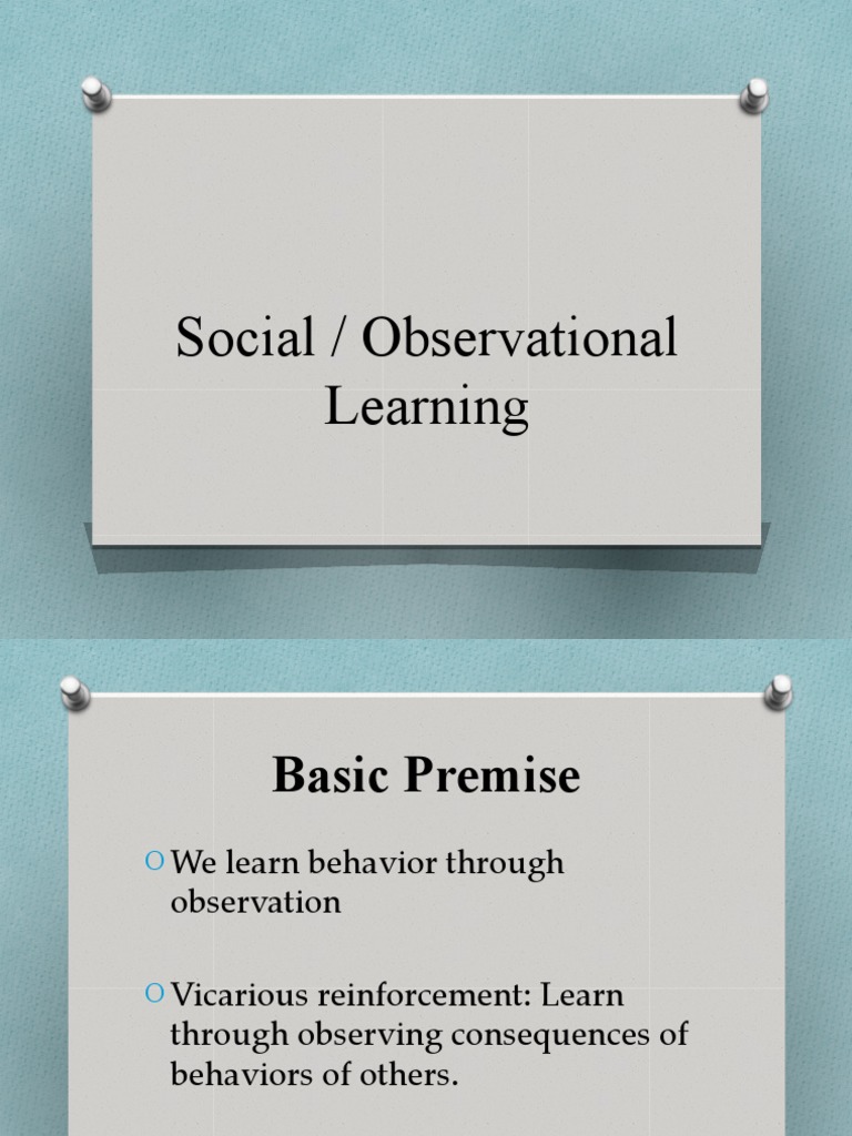 4 Social Cognitive Learning | PDF | Self Efficacy | Imitation