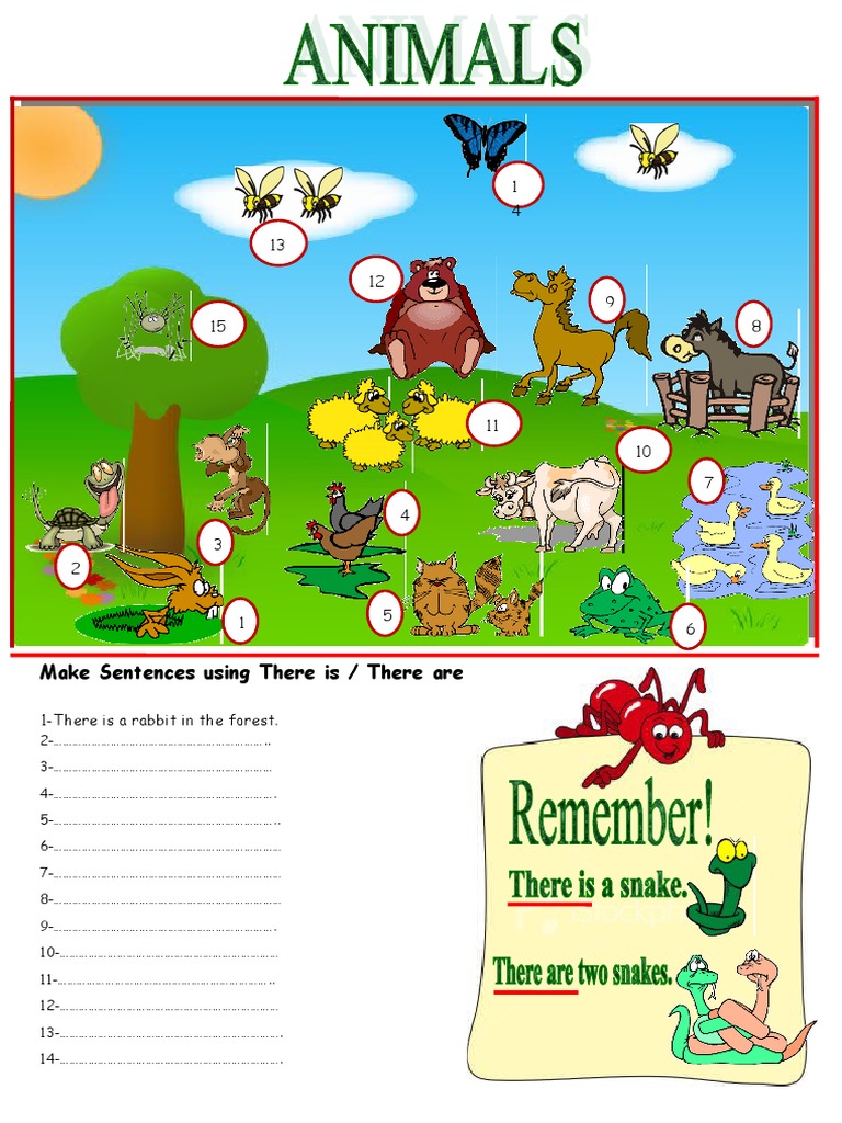 Make Sentences Using There Is / There Are PDF