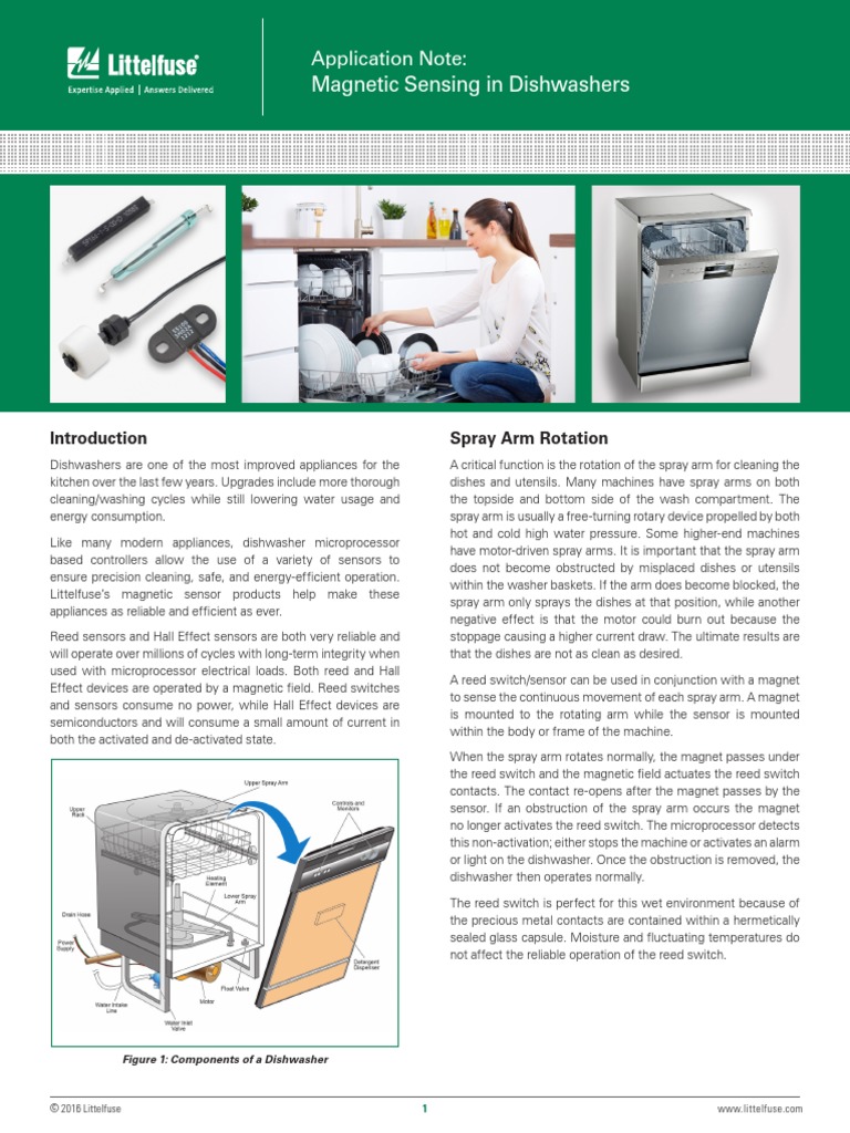 Sensing in Dishwashers Application Note PDF Dishwasher