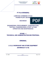 PLN504 - B-3# Technical Schedule 7.2.10 Workshop and Store Equipment Add. 2