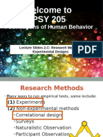 Lecture Slides 2.C Research Methods - Experimental Designs