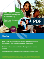 ABE Level 5 Diploma in Business Management and Marketing: Buyer and Consumer Behaviour