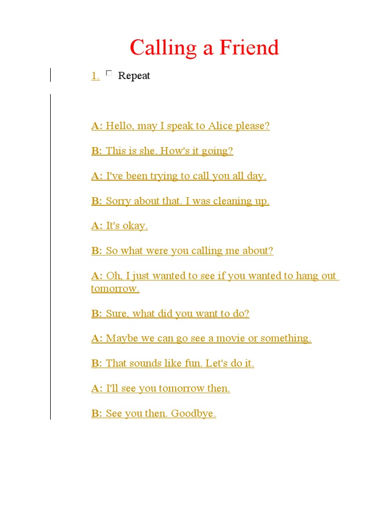 Calling A Friend | PDF | Art