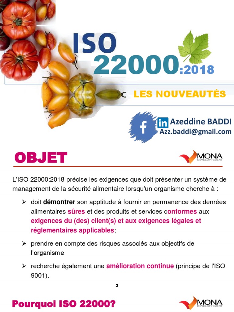 Webinaire Iso 22000 Les Nouveautes Pdf Business Nourritures