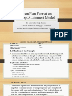 Lesson Plan Format On Concept Attainment Model