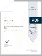 Anshu Sharma: Course Certificate