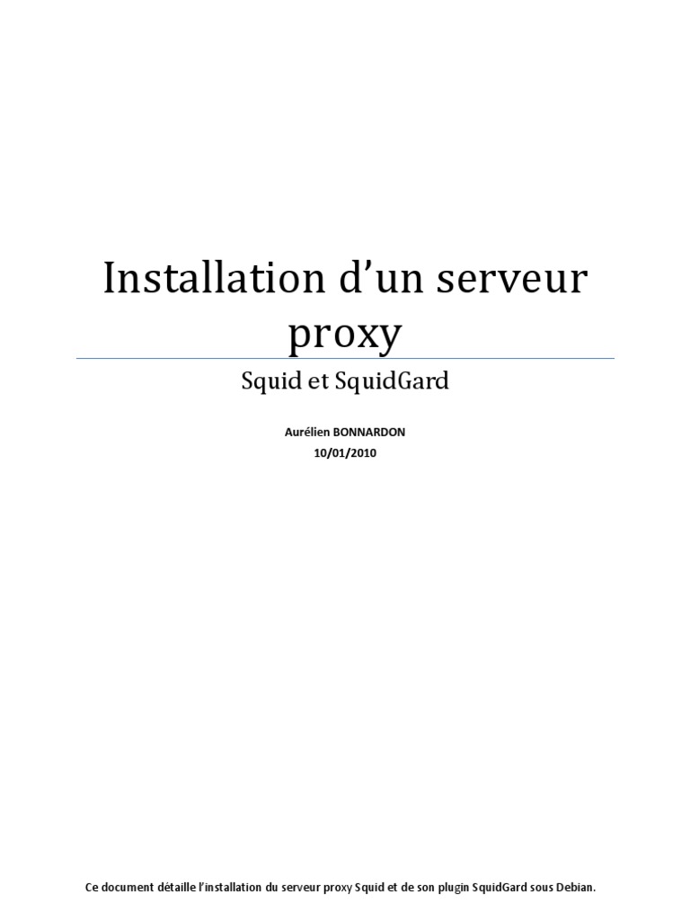 Installation de Squid et SquidGuard sous Debian | PDF | Serveur proxy ...