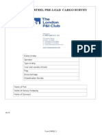 Record of Steel Pre-Load Cargo Survey