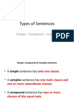 Types of Sentences: Simple - Compound - Complex