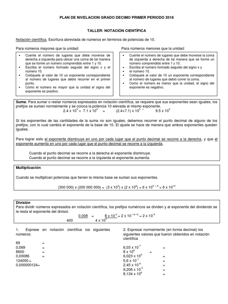 Notación Exponencial | PDF | Exponenciación | Lexicología