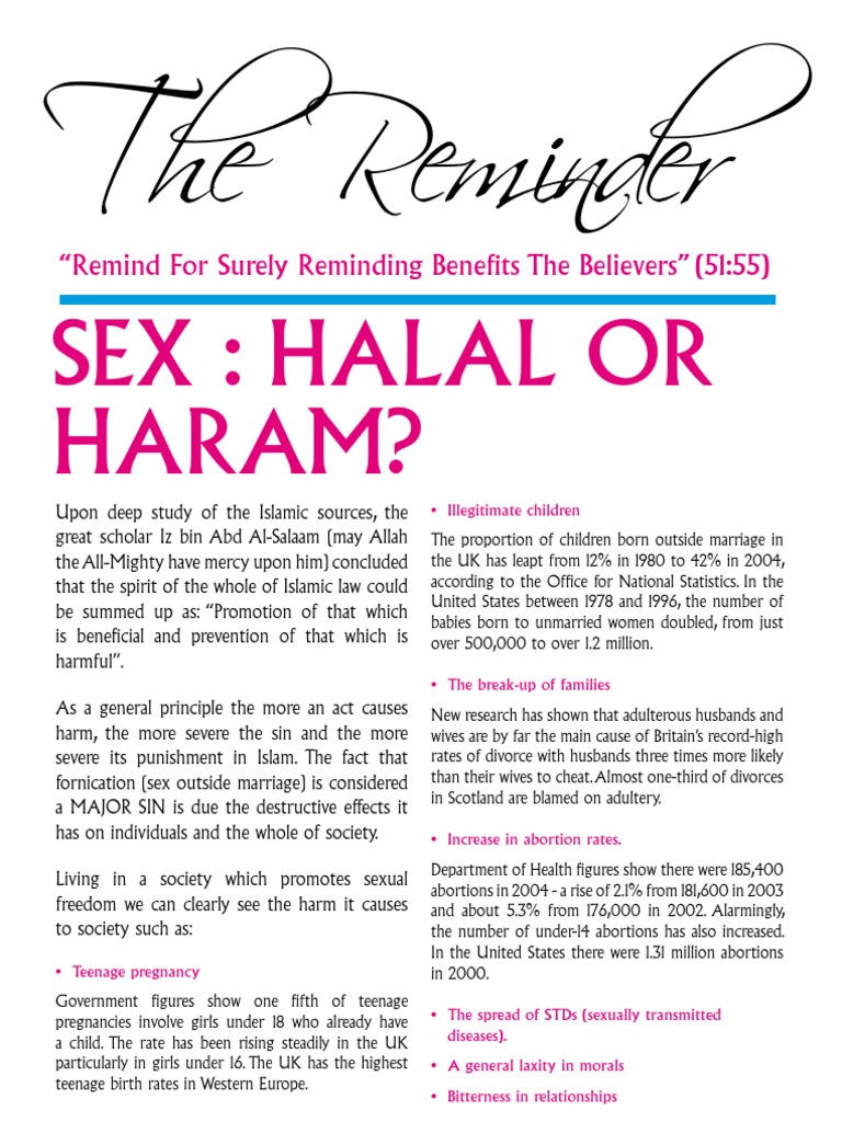 Halal and Haram Sex in Islam | PDF | Sexual Intercourse