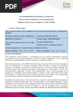 Syllabus course English I