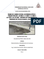Estado Situacional Tramo de Camino Vecinal Accomarca-Pitecc - Paqcha Wallwa