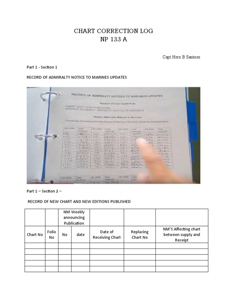 Admiralty Chart Correction Log | PDF