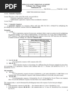 Lesson Proper: Topic 1: Geometric Sequence