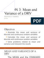 LESSON 3 Mean and Variance of DRV