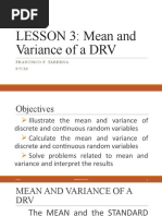 LESSON 3 Mean and Variance of DRV