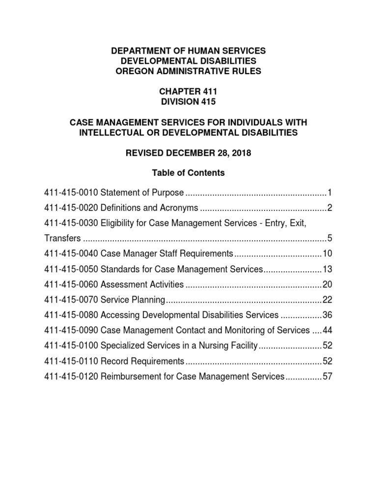 Case Management for Developmental Disabilities | PDF | Intellectual ...