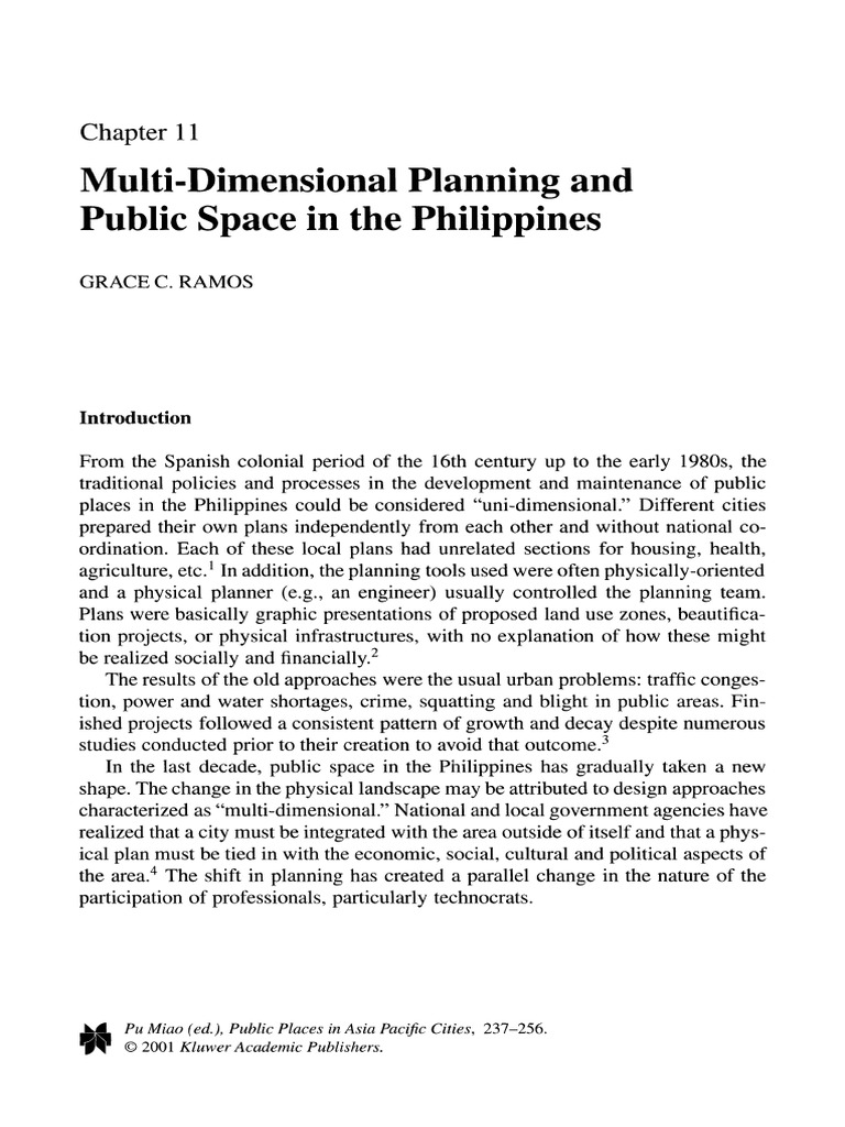 Multi-Dimensional Planning and Public Space in The Philippines | PDF