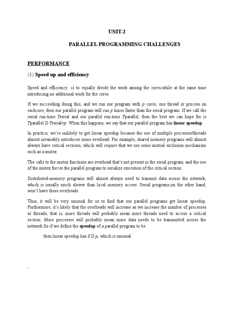 UNIT-2 Parallel Programming Challenges | PDF | Thread (Computing ...