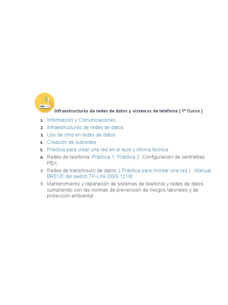 Infraestructuras De Redes De Datos Y Sistemas De Telefonía Pdf