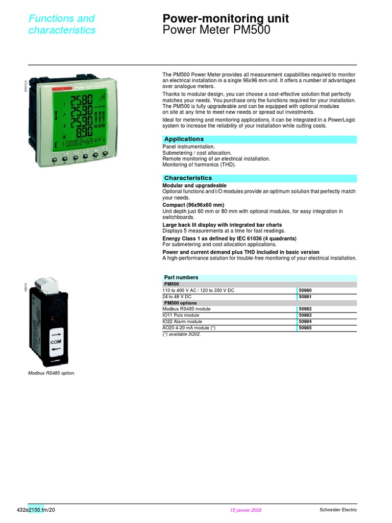 PM500 Catalogo | PDF | Alternating Current | Ac Power