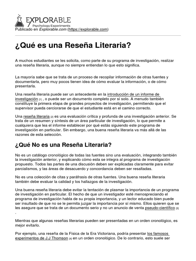 ¿Qué Es Una Reseña Literaria - 2014-11-21 | PDF | Internet | Información