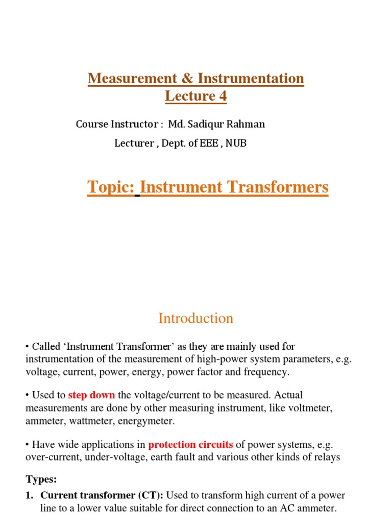 Instrument Transformers Overview | PDF | Transformer | Electrical Equipment