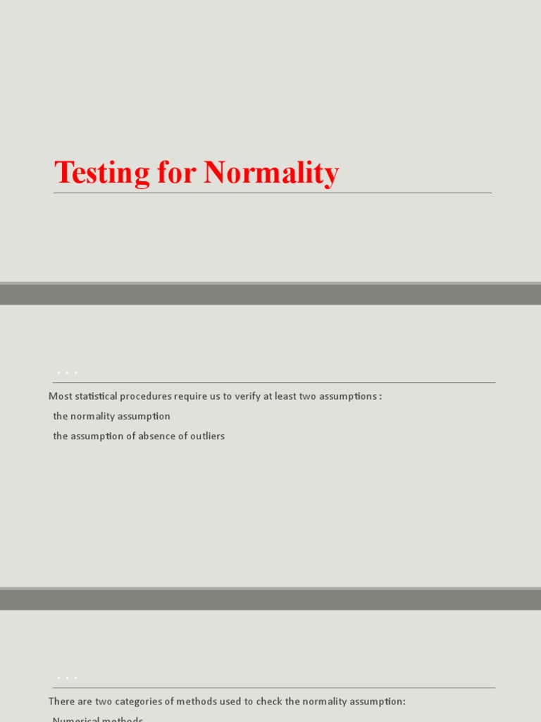 Testing For Normality | PDF