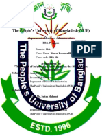 The People's University of Bangladesh (PUB) : Department of Business Administration BBA Program