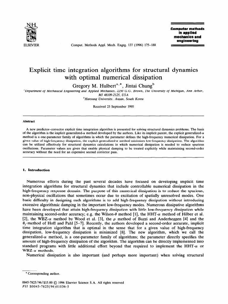 Optimal Explicit Time Integration Methods | PDF | Stability Theory ...