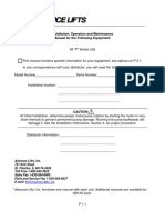 Installation, Operation and Maintenance Manual For The Following Equipment