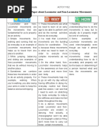 Reflection Paper About Locomotor and Non-Locomotor Movements