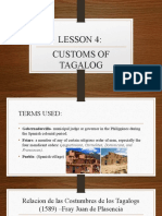 Lesson 4: Customs of Tagalog