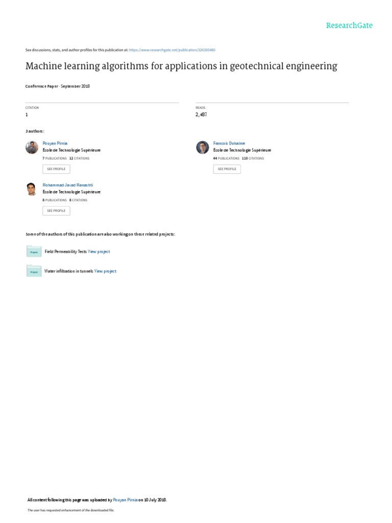 Machine Learning in Geotechnical Engineering | PDF | Mean Squared Error ...