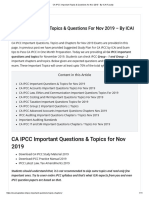 CA IPCC Important Topics & Questions For Nov 2019 - by ICAI Faculty