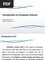 Introduction To Computer Science: Dmytro Zubov, PHD Dmytro - Zubov@Czac - CZ