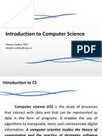 Introduction To Computer Science: Dmytro Zubov, PHD Dmytro - Zubov@Czac - CZ