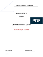 CS507: Information Systems: Assignment No. 03