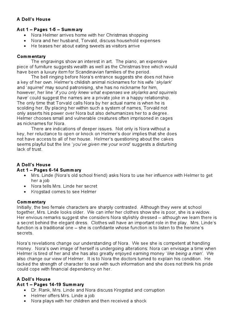 A  of Deception Nora Begins to See Beyond the Illusions in Act 1 of