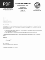 Download Northampton MA Board of Health letter to Paradise City Tavern Jan 21 2011 by Northampton Media SN47489075 doc pdf