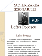 Caracterizarea Lui Lefter Popescu