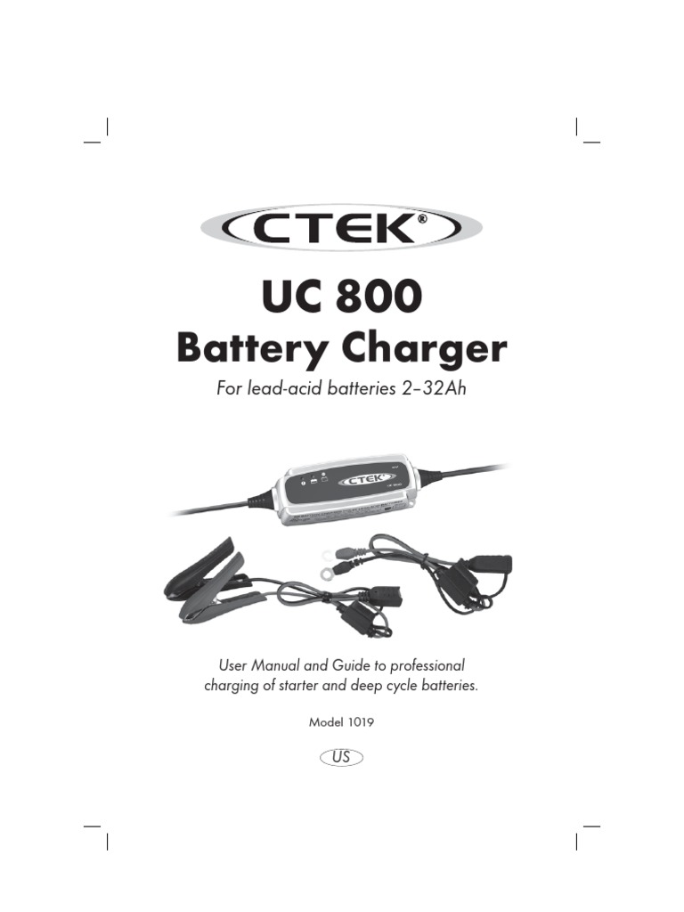 CTEK UC800 Manual Battery Charger Ac Power Plugs And Sockets