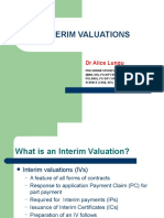 Interim Valuations: DR Alice Lungu