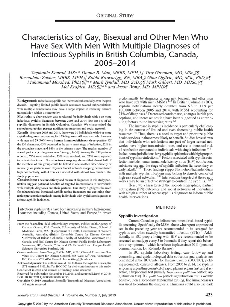 Characteristics of Gay, Bisexual and Other Men Who.1 PDF | PDF ...
