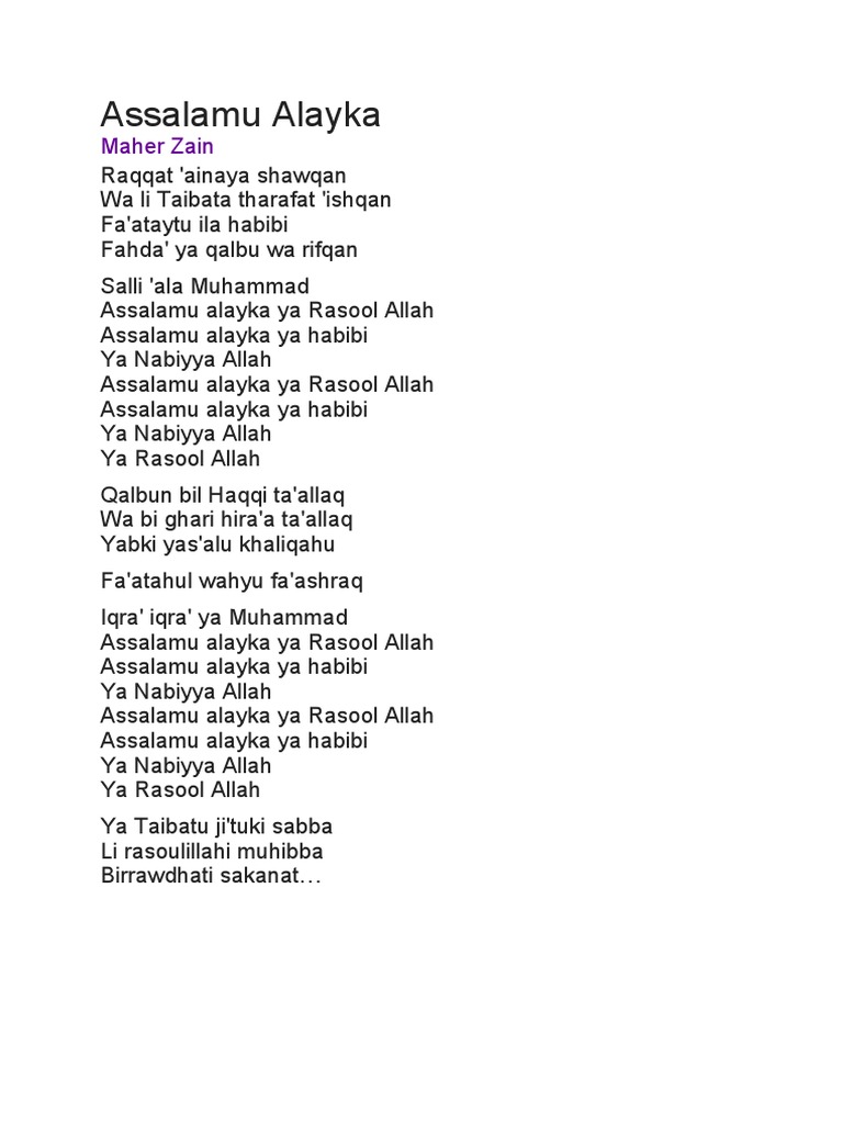 Assalamu Alayka | PDF, image size:768x1024