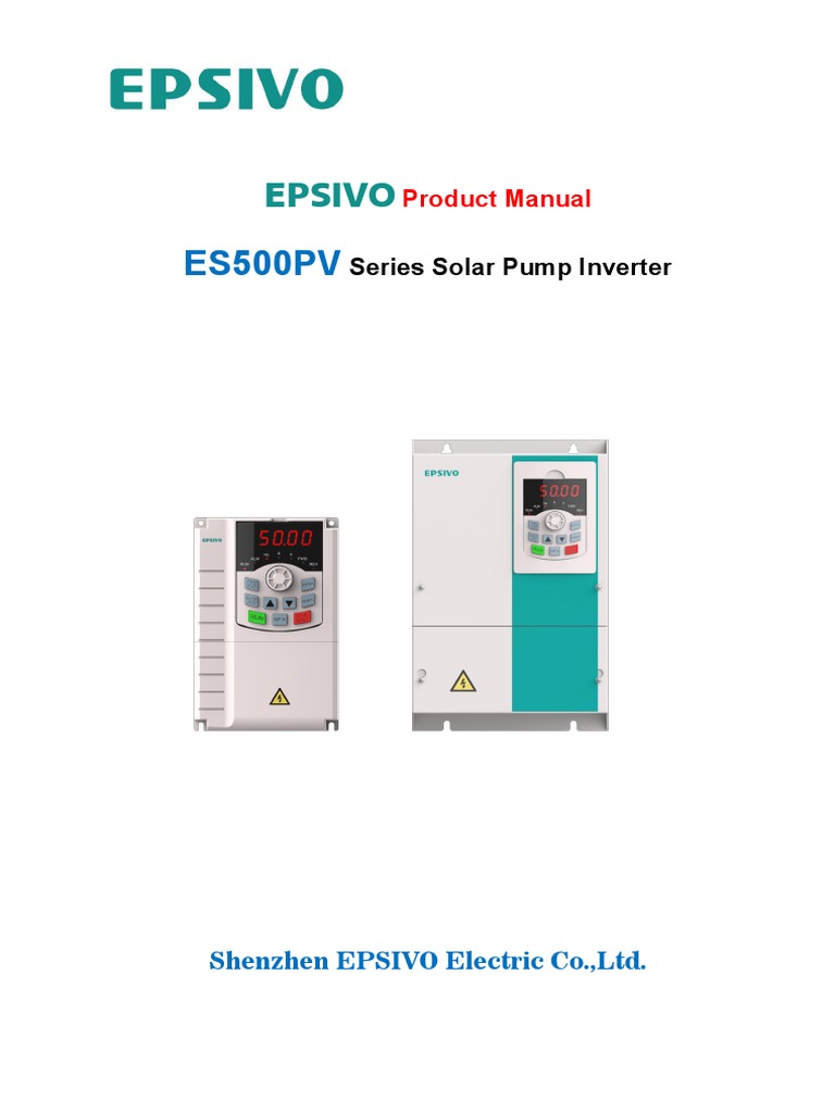ES500PV Solar Pump Inverter Manual M1.3 | PDF | Power Inverter | Power ...
