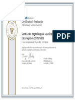 CertificadoDeFinalizacion - Gestion de Negocios para Creativos - Estrategia de Contenidos PDF